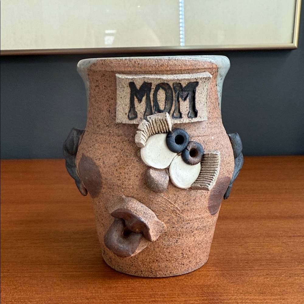 Chuckey Pottery Mom Funny Ugly Face Mug handmade vintage pottery mug